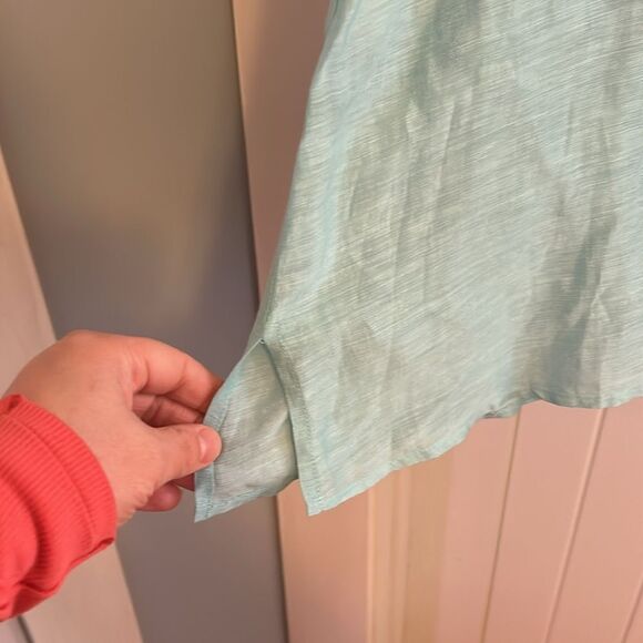 Organic by John Patrick 2 Piece Set Tunic Wide Leg Pant, 10, Turquoise - Picture 4 of 16